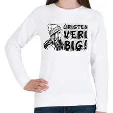 PRINTFASHION Úristen veri big - Női pulóver - Fehér női pulóver, kardigán