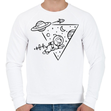 PRINTFASHION Űrkutya - Férfi pulóver - Fehér férfi pulóver, kardigán