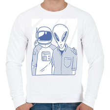 PRINTFASHION Űrlény és Űrhajós - Férfi pulóver - Fehér női pulóver, kardigán