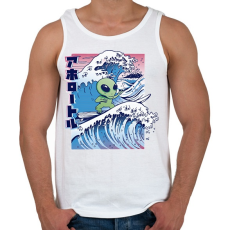 PRINTFASHION Űrlény szörf - Férfi atléta - Fehér
