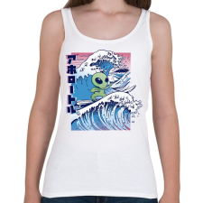 PRINTFASHION Űrlény szörf - Női atléta - Fehér női trikó