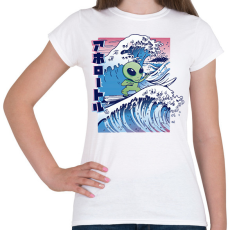 PRINTFASHION Űrlény szörf - Női póló - Fehér