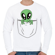 PRINTFASHION Űrlény zsebminta - Férfi pulóver - Fehér