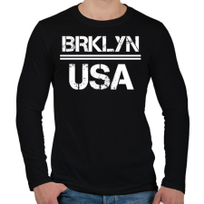 PRINTFASHION Usa brooklyn - Férfi hosszú ujjú póló - Fekete férfi póló