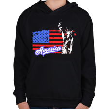 PRINTFASHION usa liberty - Gyerek kapucnis pulóver - Fekete gyerek pulóver, kardigán