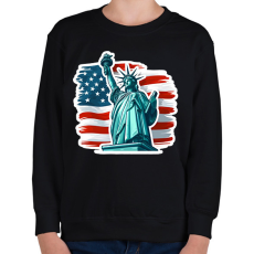 PRINTFASHION Usa liberty - Gyerek pulóver - Fekete