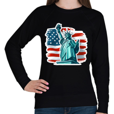 PRINTFASHION Usa liberty - Női pulóver - Fekete