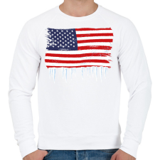 PRINTFASHION USA zászló - Férfi pulóver - Fehér férfi pulóver, kardigán