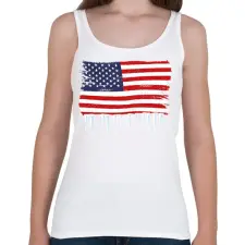 PRINTFASHION USA zászló - Női atléta - Fehér női trikó