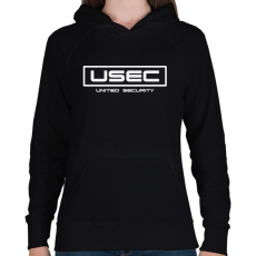 PRINTFASHION USEC - United Security - Női kapucnis pulóver - Fekete