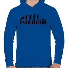 PRINTFASHION Úszás evolúció - Férfi kapucnis pulóver - Királykék