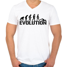 PRINTFASHION Úszás evolúció - Férfi V-nyakú póló - Fehér férfi póló