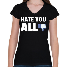 PRINTFASHION UTÁLOK MINDENKIT 2 - Női V-nyakú póló - Fekete női póló