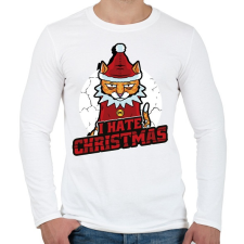 PRINTFASHION Utálom a Karácsonyt - Férfi hosszú ujjú póló - Fehér férfi póló