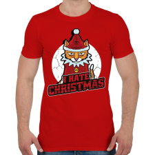PRINTFASHION Utálom a Karácsonyt - Férfi póló - Piros férfi póló
