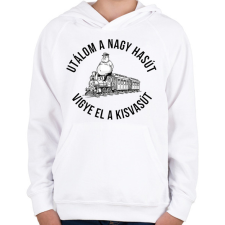 PRINTFASHION Utálom a nagyhasút - Gyerek kapucnis pulóver - Fehér gyerek pulóver, kardigán