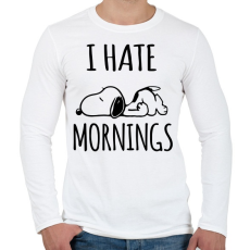 PRINTFASHION Utálom a reggeleket - Férfi hosszú ujjú póló - Fehér