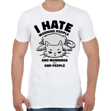 PRINTFASHION Utálom a reggeleket - Férfi póló - Fehér férfi póló