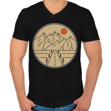 PRINTFASHION Utazás, túra - Férfi V-nyakú póló - Fekete férfi póló