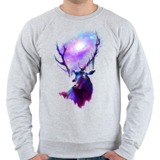 PRINTFASHION Utazó szarvas - Férfi pulóver - Sport szürke