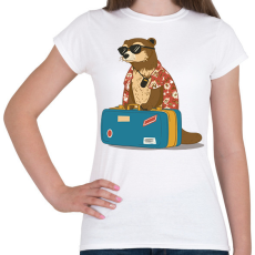 PRINTFASHION Utazó vidra - Női póló - Fehér