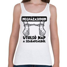 PRINTFASHION Utolsó nap a szabadságból fekete - Női atléta - Fehér női trikó