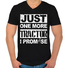 PRINTFASHION Utolsó traktor, megígérem... - Férfi V-nyakú póló - Fekete férfi póló