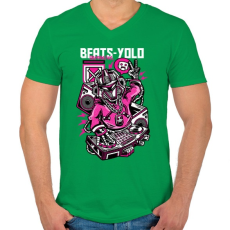 PRINTFASHION Ütős - Férfi V-nyakú póló - Zöld