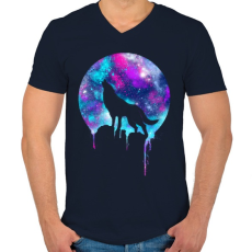 PRINTFASHION Üvöltés - Férfi V-nyakú póló - Sötétkék