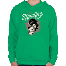 PRINTFASHION Üvöltés - Gyerek kapucnis pulóver - Zöld