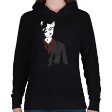 PRINTFASHION Üzlet Macska - Női kapucnis pulóver - Fekete