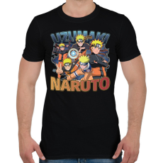 PRINTFASHION Uzumaki Naruto - Férfi póló - Fekete