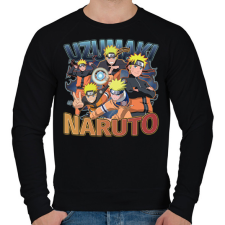PRINTFASHION Uzumaki Naruto - Férfi pulóver - Fekete férfi pulóver, kardigán