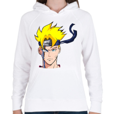PRINTFASHION Uzumaki Naruto - Női kapucnis pulóver - Fehér női pulóver, kardigán