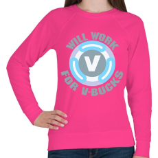 PRINTFASHION V-buck - Női pulóver - Fukszia
