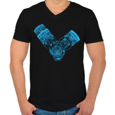PRINTFASHION v engine xray - Férfi V-nyakú póló - Fekete