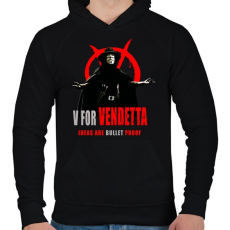 PRINTFASHION V for Vendetta 2 - Férfi kapucnis pulóver - Fekete