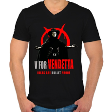 PRINTFASHION V for Vendetta 2 - Férfi V-nyakú póló - Fekete