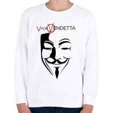 PRINTFASHION V for Vendetta - Gyerek pulóver - Fehér gyerek pulóver, kardigán