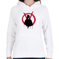 PRINTFASHION V for vendetta - Női kapucnis pulóver - Fehér női pulóver, kardigán