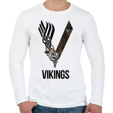 PRINTFASHION V - Vikings - Férfi hosszú ujjú póló - Fehér