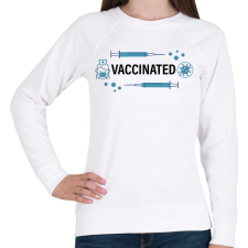 PRINTFASHION Vaccinated - beoltva - covid 19 - Női pulóver - Fehér női pulóver, kardigán