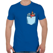 PRINTFASHION Vad hullámok - Férfi póló - Királykék férfi póló