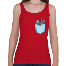 PRINTFASHION Vad hullámok - Női atléta - Cseresznyepiros