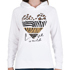 PRINTFASHION Vad szerelem - Női kapucnis pulóver - Fehér női pulóver, kardigán