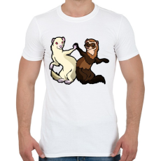 PRINTFASHION Vadas és albínó görénypáros - Férfi póló - Fehér