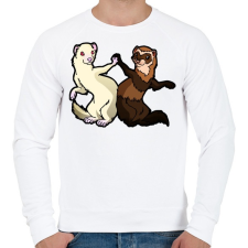 PRINTFASHION Vadas és albínó görénypáros - Férfi pulóver - Fehér férfi pulóver, kardigán