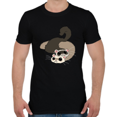 PRINTFASHION Vadas és bézs színű vadászgörények - Férfi póló - Fekete