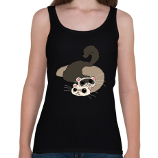 PRINTFASHION Vadas és bézs színű vadászgörények - Női atléta - Fekete