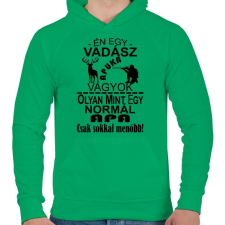 PRINTFASHION Vadász apuka - Férfi kapucnis pulóver - Zöld férfi pulóver, kardigán